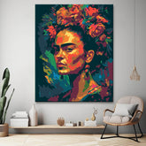 Painting Frida Kahlo style paint by numbers